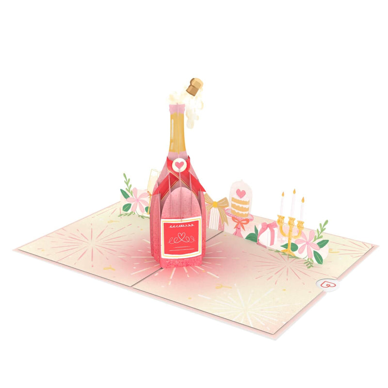 Champagnerflasche Pop-Up Karte