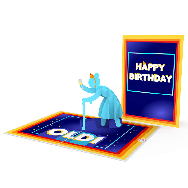 Happy Birthday OLDI (Frau) Pop-Up Karte