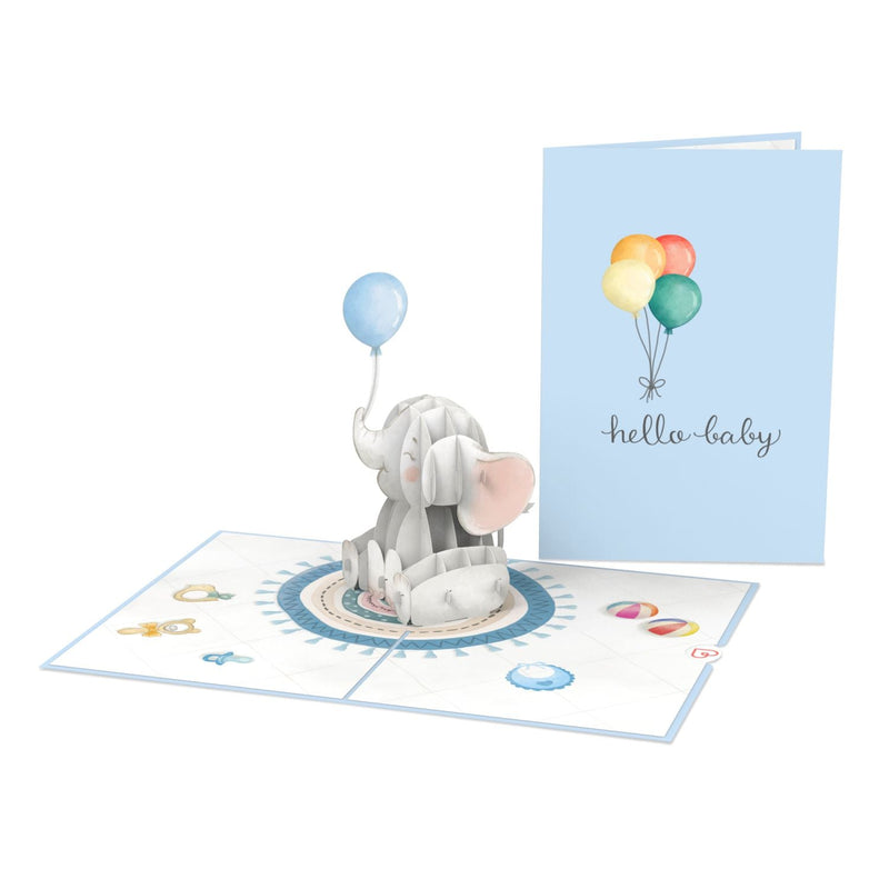 Baby-Elefant (Blau) Pop-Up Karte